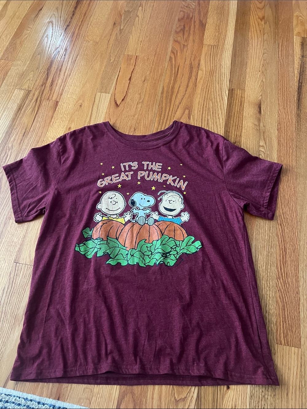 Peanuts Maroon Halloween Graphic Tee with Snoopy & Friends
